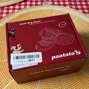 Paatata Black Knob Dog Shoes - Protective Slip-On Footwear for Dogs